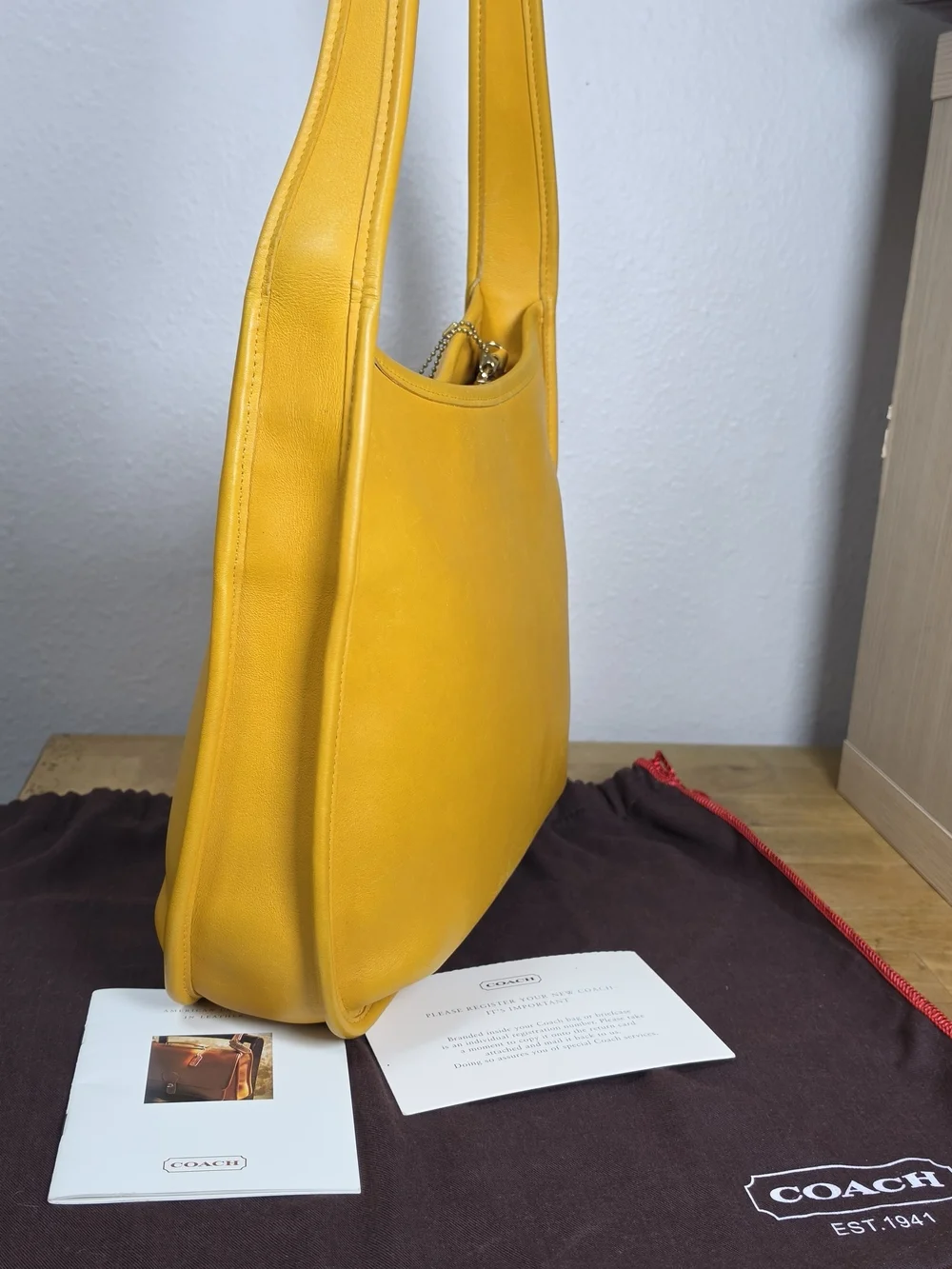 Vintage Coach 9047 Ergo Compartment Bag — Rare Yellow
